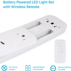 GE 12in. Battery Operated LED Light Bar with Remote, White