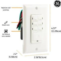 GE Indoor In-Wall Digital Timer, White