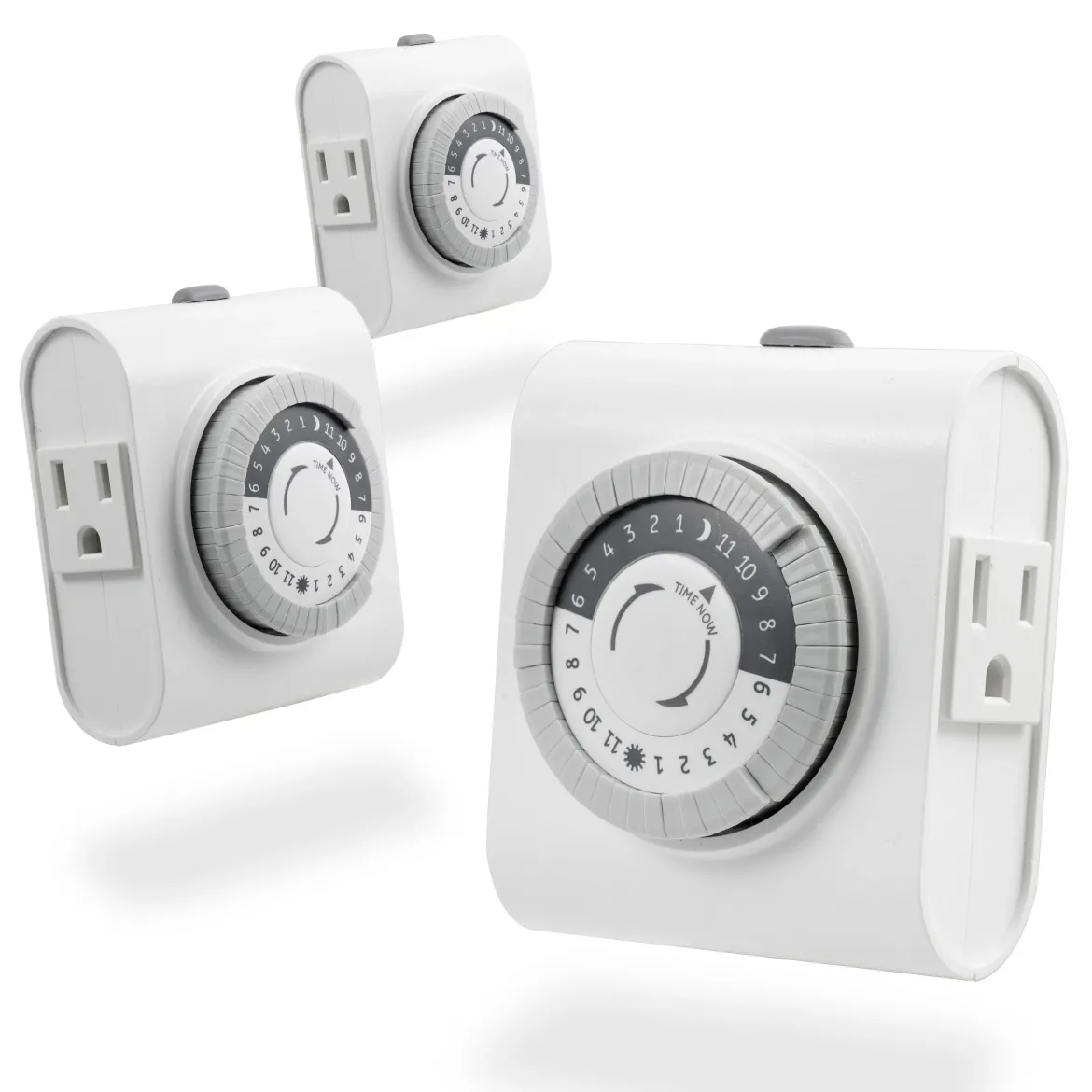 GE Indoor Plug-In 24-Hour Mechanical Timer, 3 Pack, White