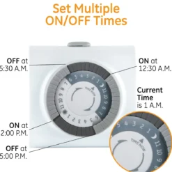 GE Indoor Plug-In 24-Hour Mechanical Timer, White