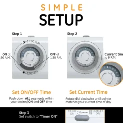 GE Indoor Plug-In 24-Hour Mechanical Timer, White