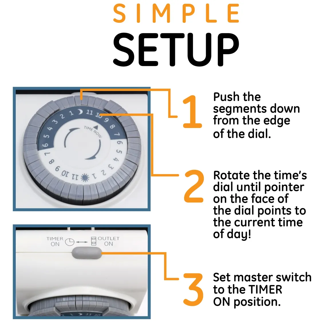 GE Indoor Plug-In 24-Hour Mechanical Timer, White, 4 Pack