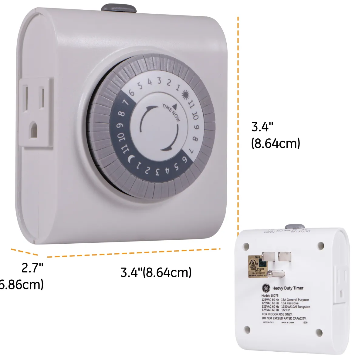 GE Indoor Plug-In 24-Hour Mechanical Timer, White, 4 Pack