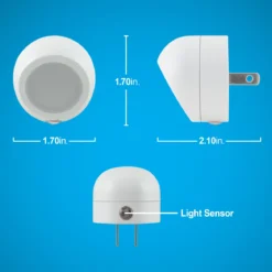 GE Light Sensing LED Night Light, 2 Pack, White