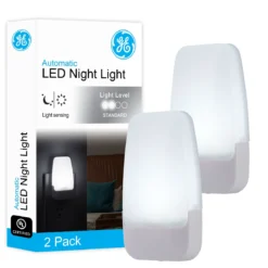 GE Light Sensing LED Night Light, 2 Pack, White