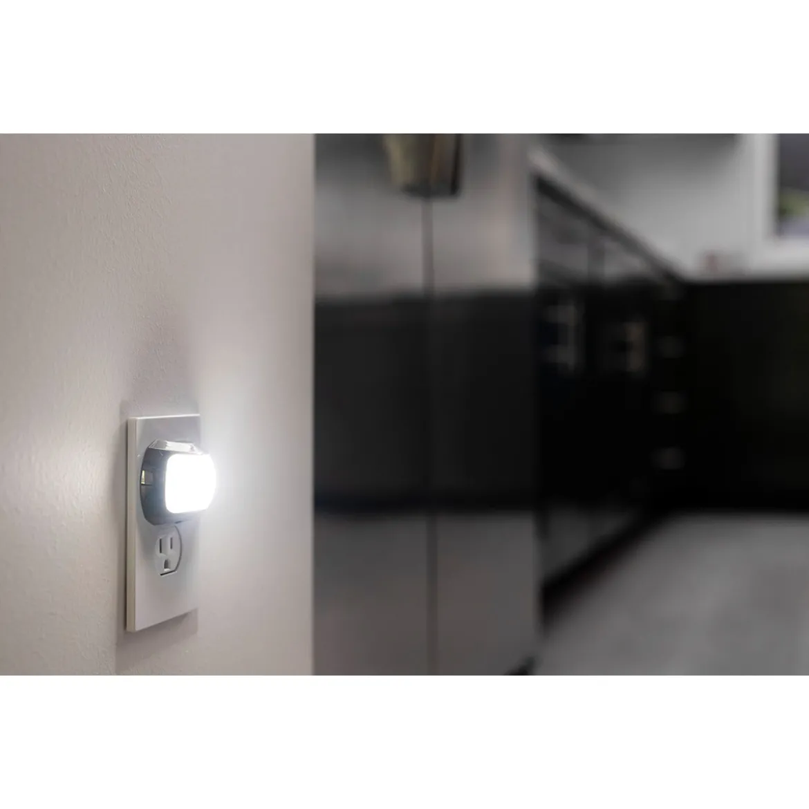 GE Light Sensing LED Night Light, Brushed Nickel