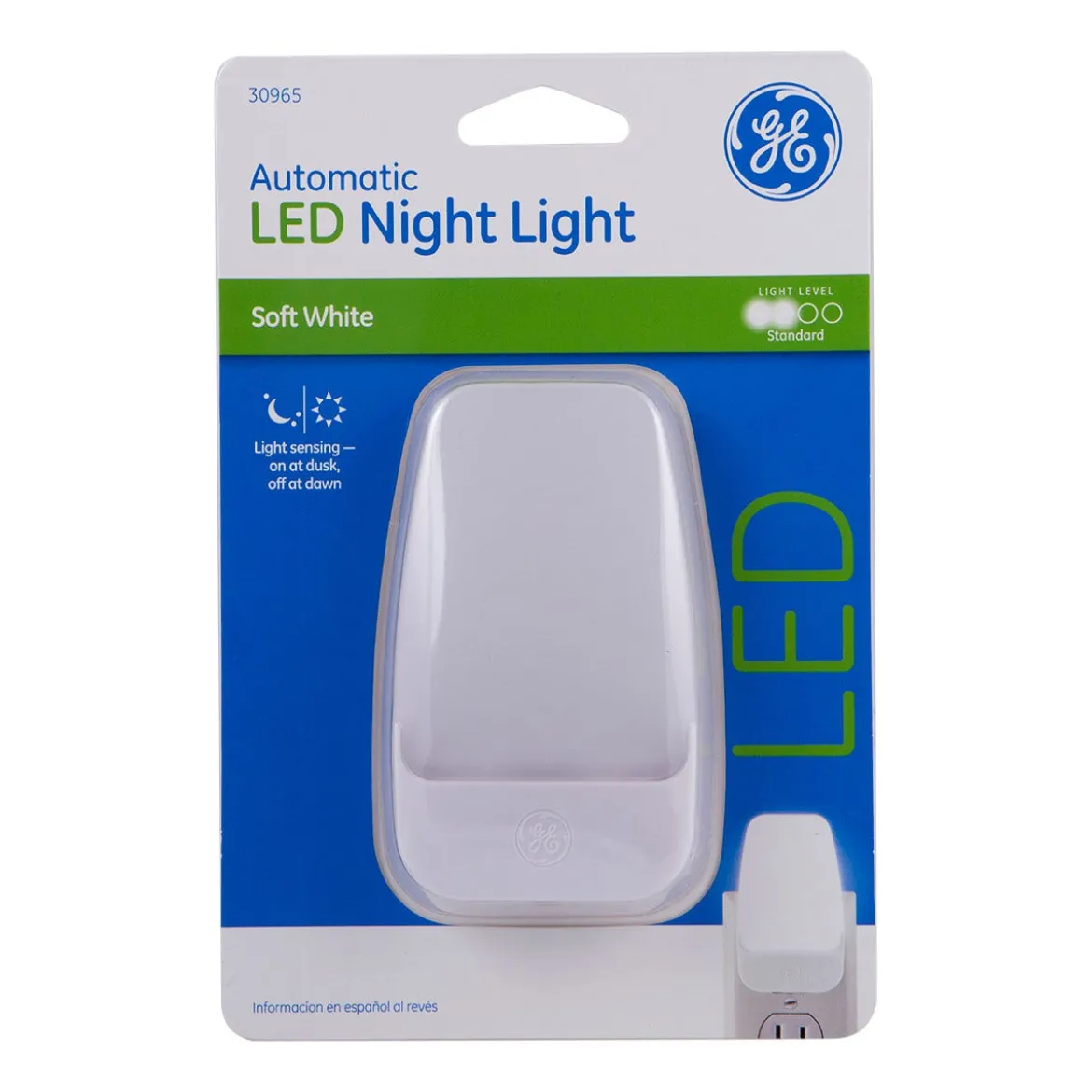 GE Light Sensing LED Night Light, White