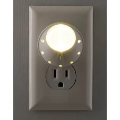 GE Light Sensing Rotating LED Night Light, White