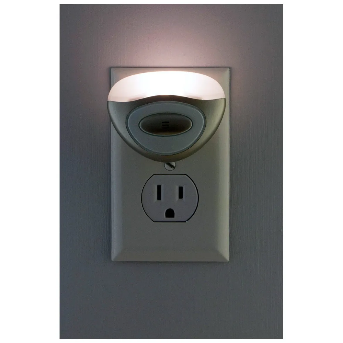 GE Mini Light Sensing LED Night Light, Silver