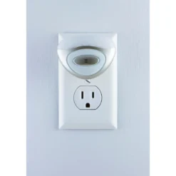 GE Mini Light Sensing LED Night Light, Silver