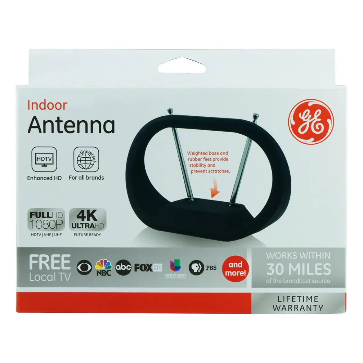 GE Modern Loop HD Antenna, Black