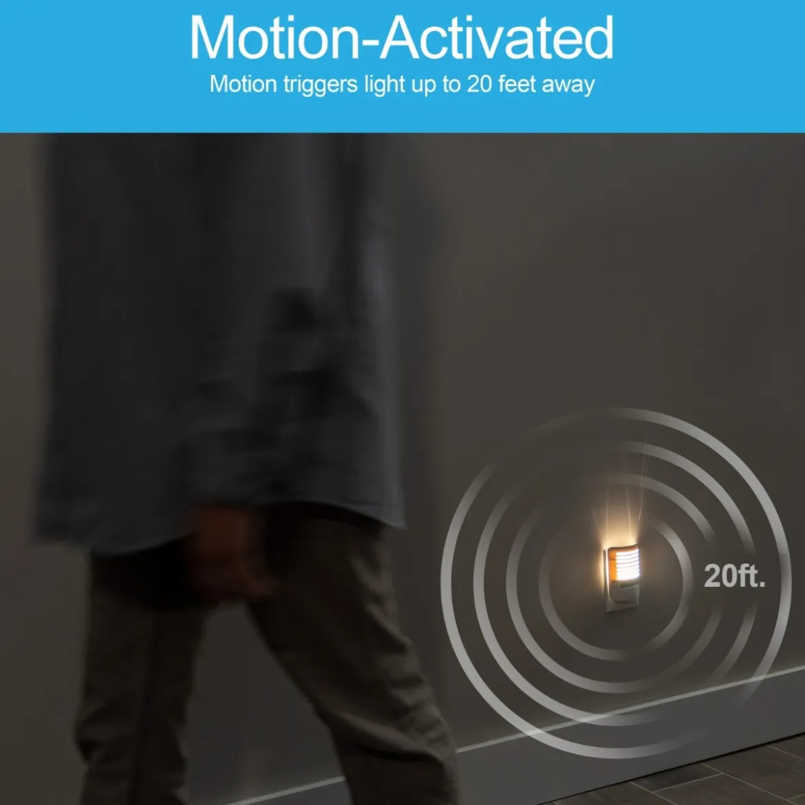 GE Motion Sensing Dimmable LED Night Light, White