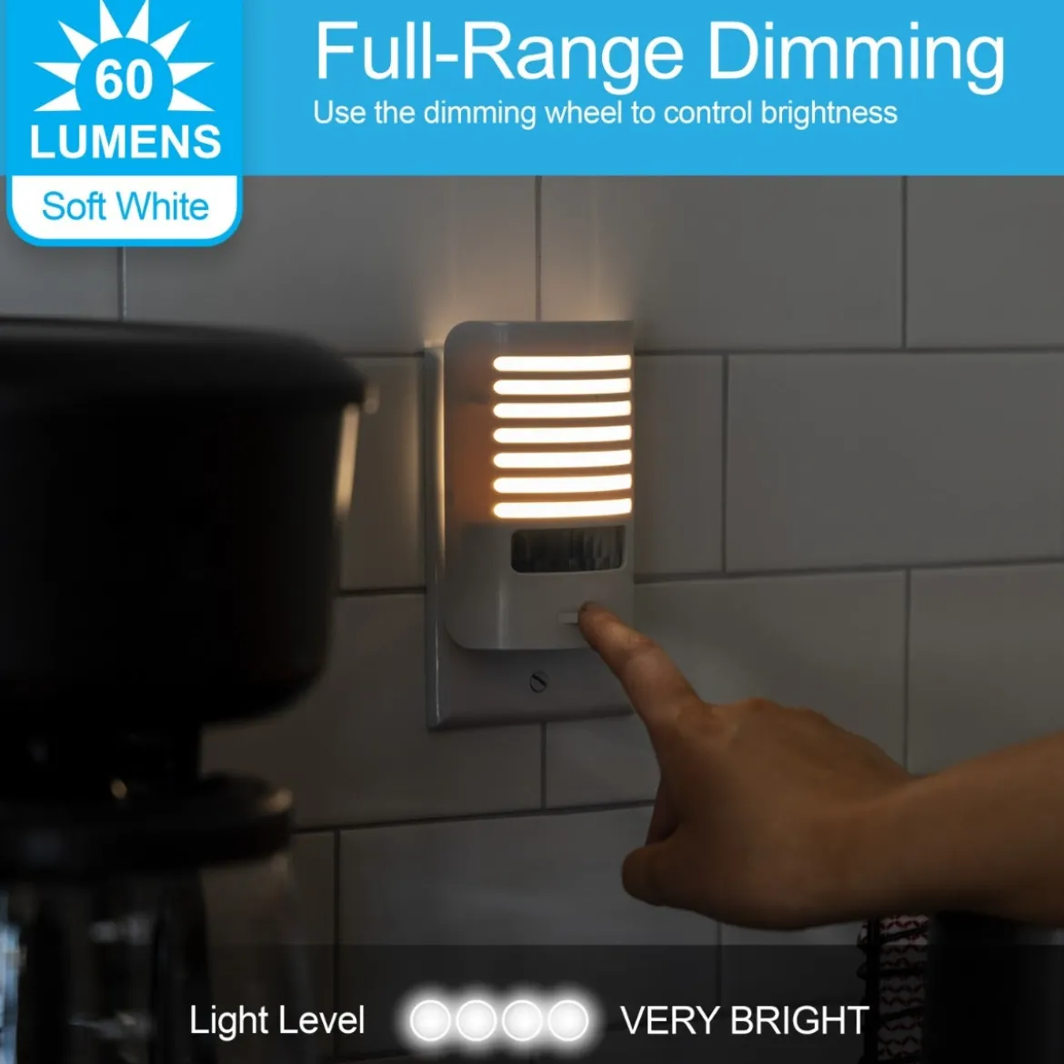 GE Motion Sensing Dimmable LED Night Light, White