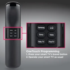 GE OneTouch Replacement Remote Control, Backlit, Black