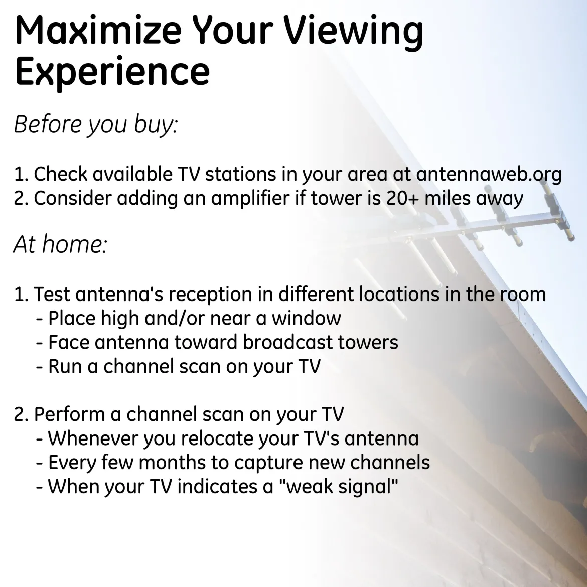 GE Outdoor Yagi HD Antenna