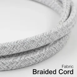 GE 3-Outlet 6ft. Dual Split Braided Extension Cord, White
