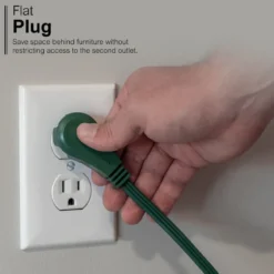 GE 3-Outlet 3ft. Extension Cord with Right-Angle Plug, Green