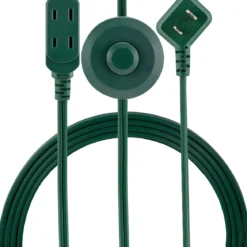 GE 3-Outlet 9ft. Extension Cord with Footswitch, Green