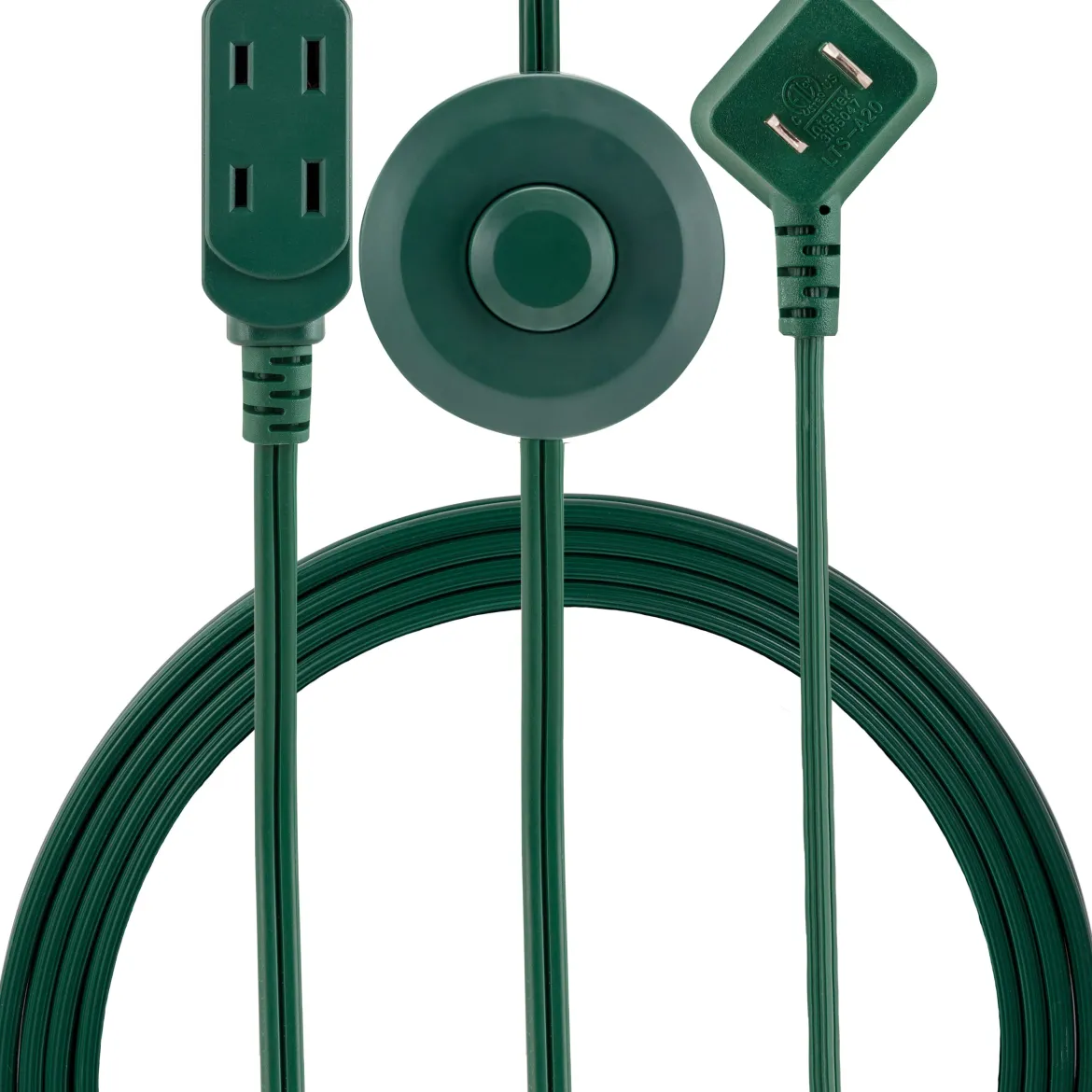 GE 3-Outlet 9ft. Extension Cord with Footswitch, Green