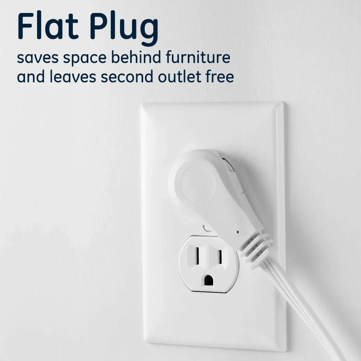 GE 3-Outlet 15ft. Extension Cord with Right-Angle Plug, White