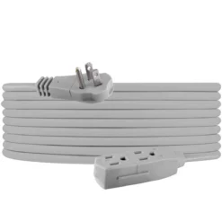 GE 3-Outlet 25ft. Extension Cord with Right-Angle Plug, Gray