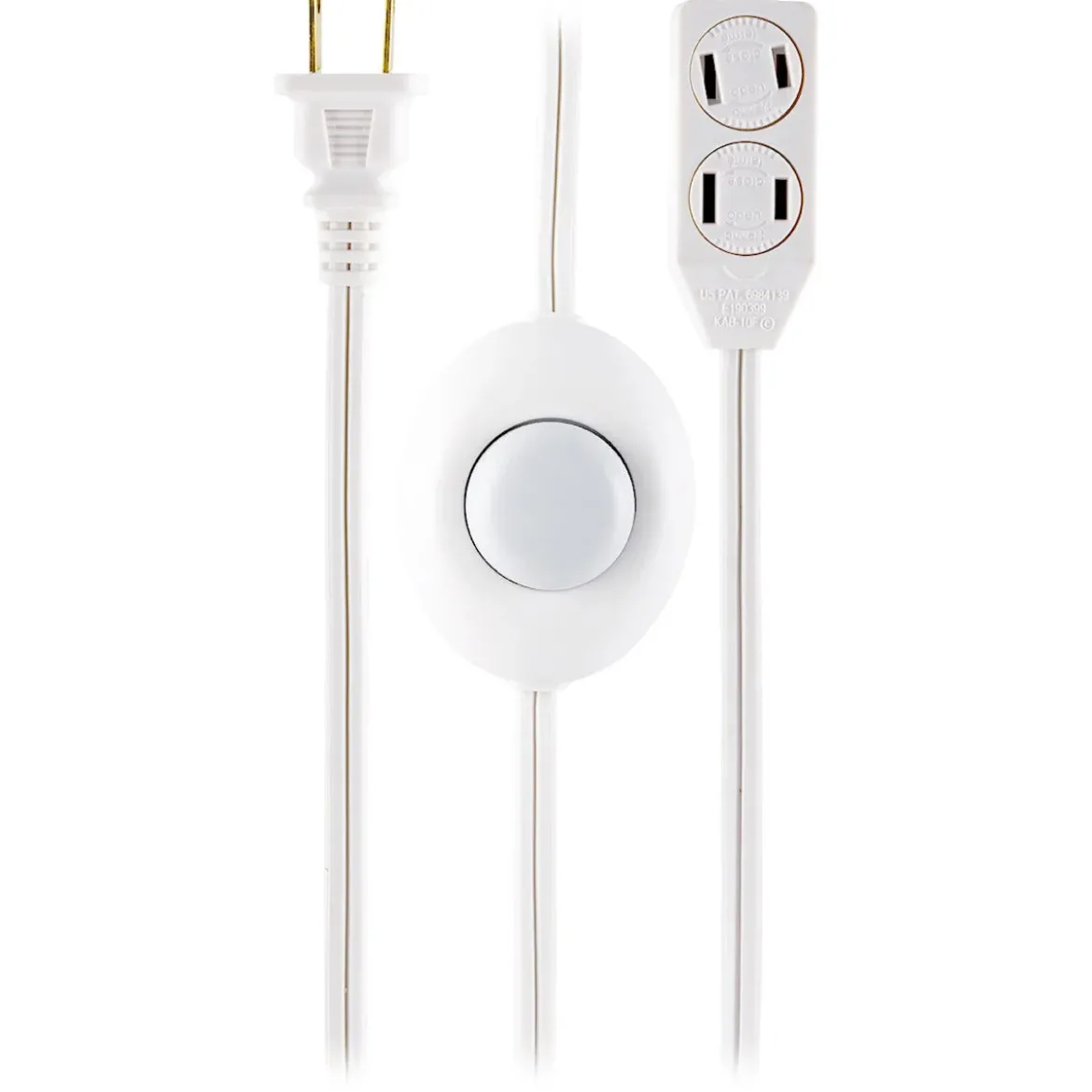 GE 3-Outlet 12ft. Extension Cord with On/Off Switch, White