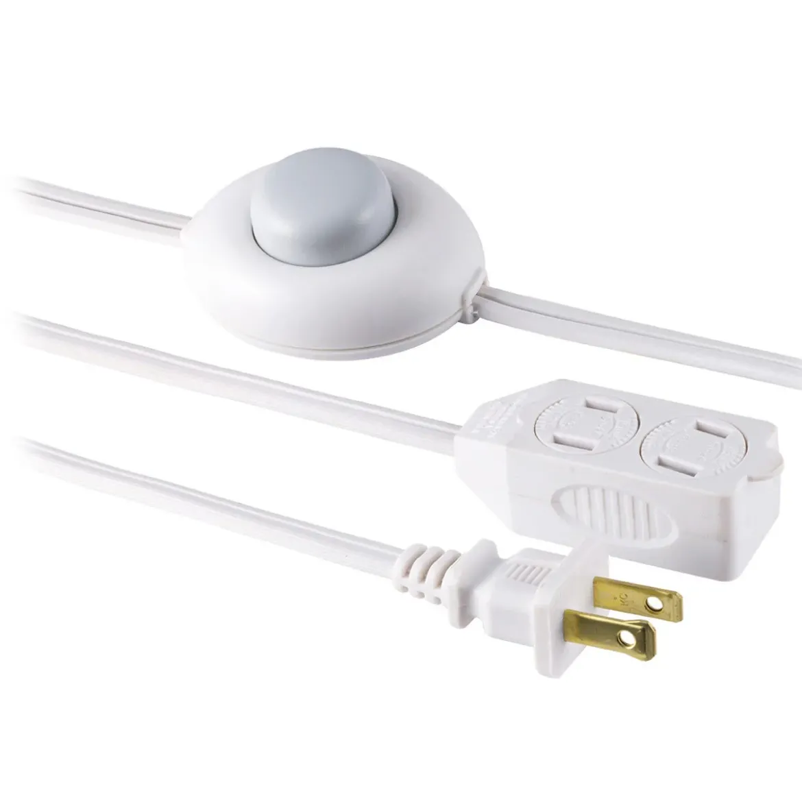 GE 3-Outlet 12ft. Extension Cord with On/Off Switch, White