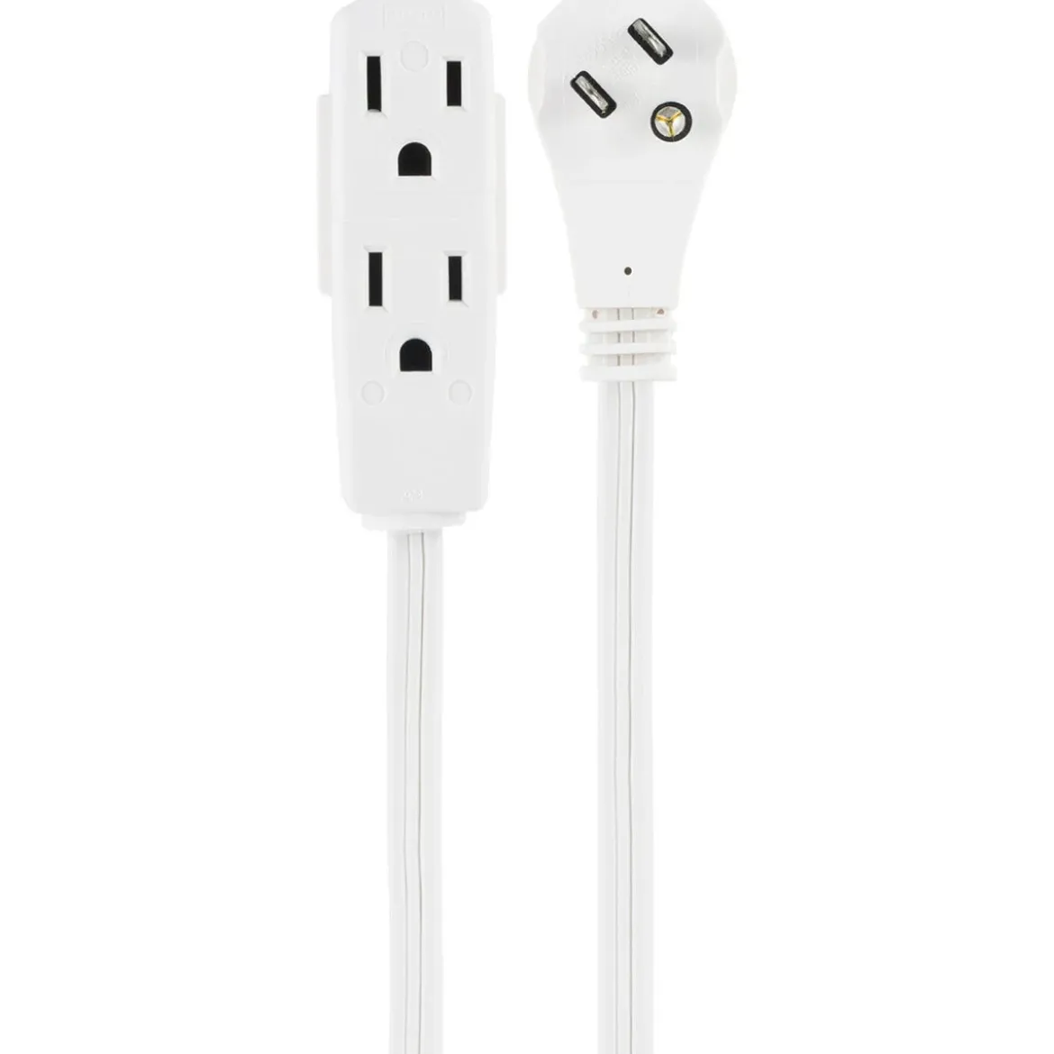 GE 3-Outlet 8ft. Indoor Extension Cord with Right-Angle Plug, White