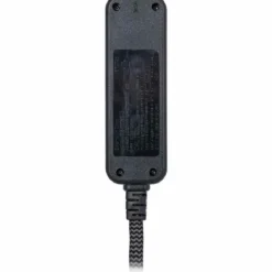 GE 3-Outlet 1ft. Mini Braided Extension Cord and Flat Plug, Black/Gray