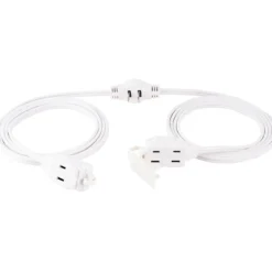 GE 3-Outlet 6ft. Polarized Dual Split Extension Cord, White