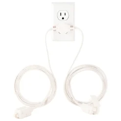 GE 3-Outlet 6ft. Polarized Dual Split Extension Cord, White