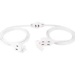 GE 3-Outlet 6ft. Polarized Dual Split Extension Cord, White