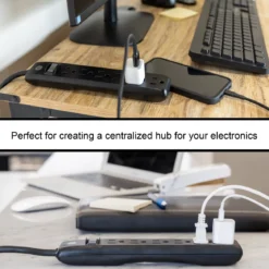 GE 6-Outlet 7ft. Power Strip, Black