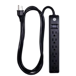 GE 6-Outlet 6ft. Power Strip, Black