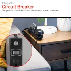 GE 6-Outlet 6ft. Power Strip, Black