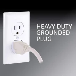 GE 6-Outlet 3ft. Power Strip with Twist-to-Close Safety Covers, White