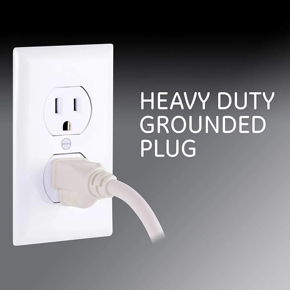 GE 6-Outlet 3ft. Power Strip with Twist-to-Close Safety Covers, White