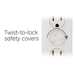 GE 6-Outlet 3ft. Power Strip with Twist-to-Close Safety Covers, White