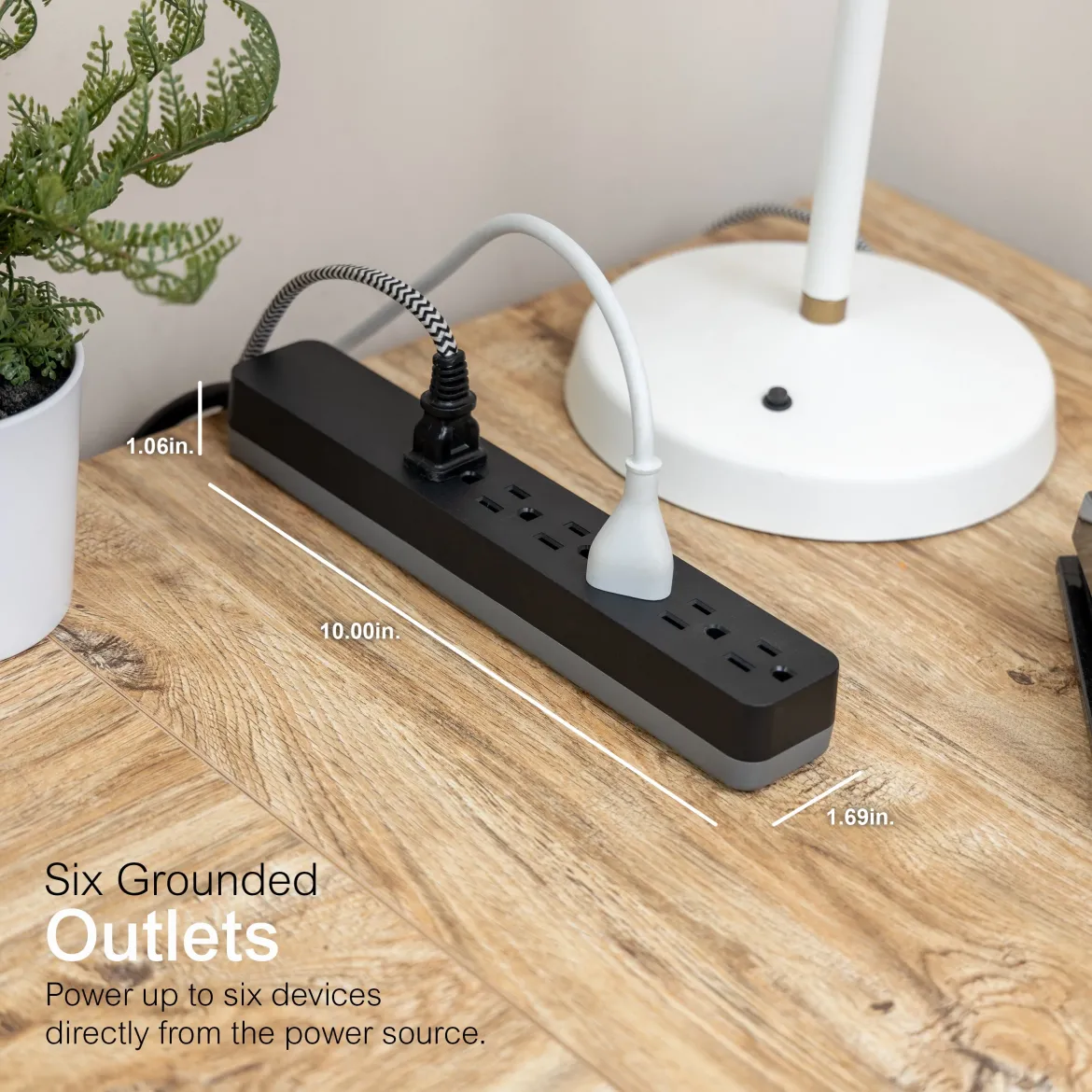 GE 6-Outlet 6ft. Surge Protector, Black