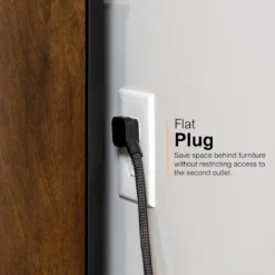 GE 6-Outlet 3ft. Surge Protector, 2 Pack, Black