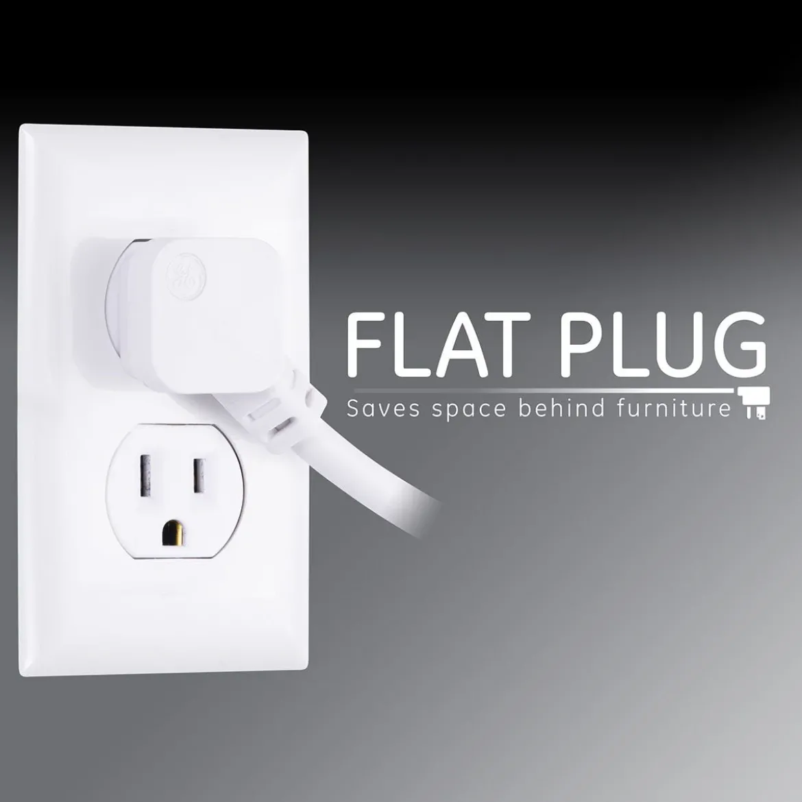 GE 6-Outlet 6ft. Surge Protector With Twist-To-Close Safety Covers, 2 Pack, White
