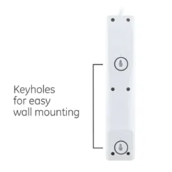 GE 6-Outlet 6ft. Surge Protector With Twist-To-Close Safety Covers, 2 Pack, White