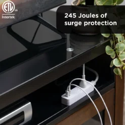 GE 2-Outlet 4ft. Surge Protector with USB Charging, White