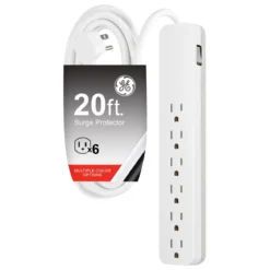 GE 6-Outlet 20ft. Surge Protector, White