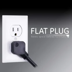 GE 6-Outlet 4ft. Surge Protector with Twist-to-Close Safety Covers, Black