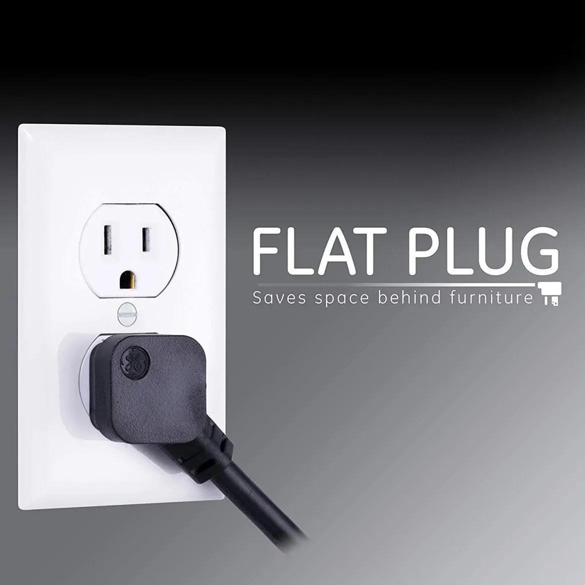 GE 6-Outlet 4ft. Surge Protector with Twist-to-Close Safety Covers, Black