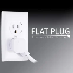 GE 6-Outlet 4ft. Surge Protector with Twist-to-Close Safety Covers, White