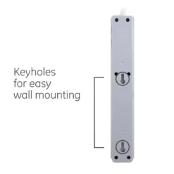 GE 6-Outlet 3ft. Surge Protector with Twist-to-Close Safety Covers, White