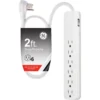 GE 6-Outlet 2ft. Surge Protector, White