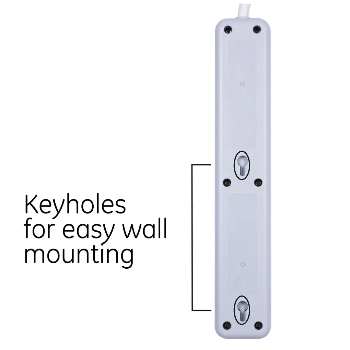GE 6-Outlet 2ft. Surge Protector, White